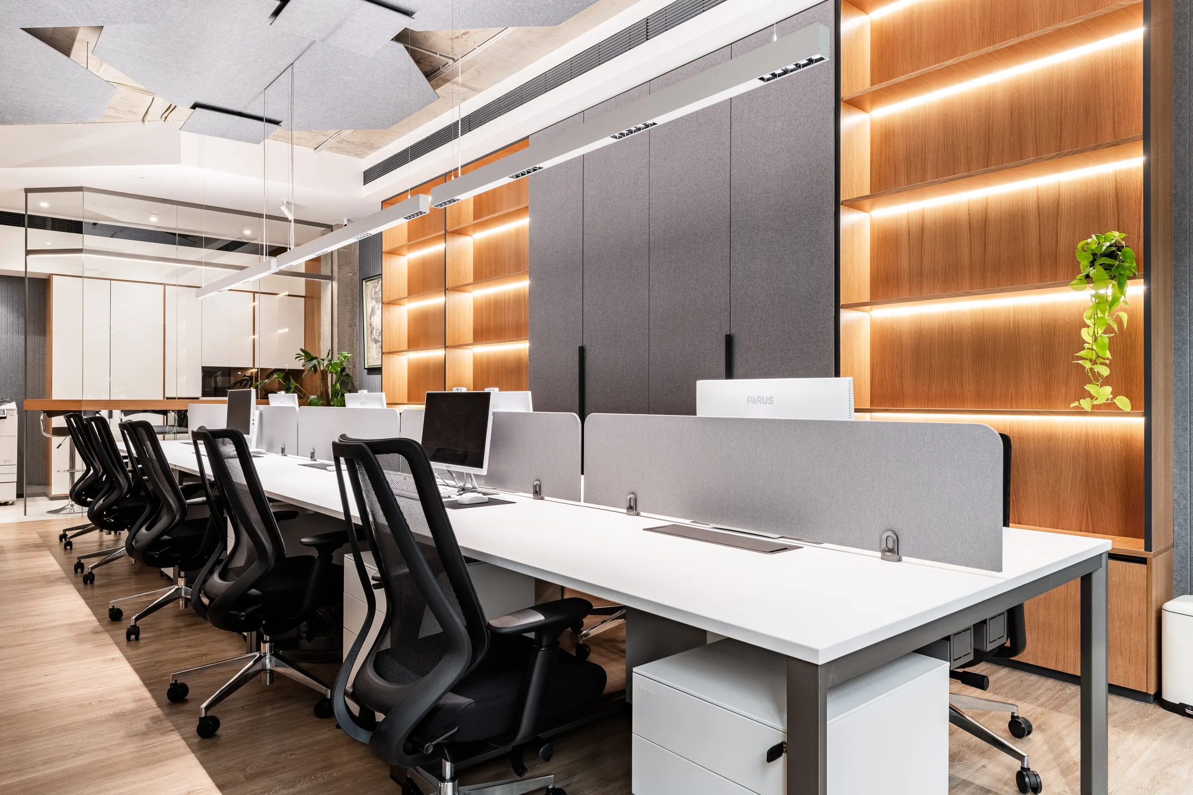 Workstations and shelving