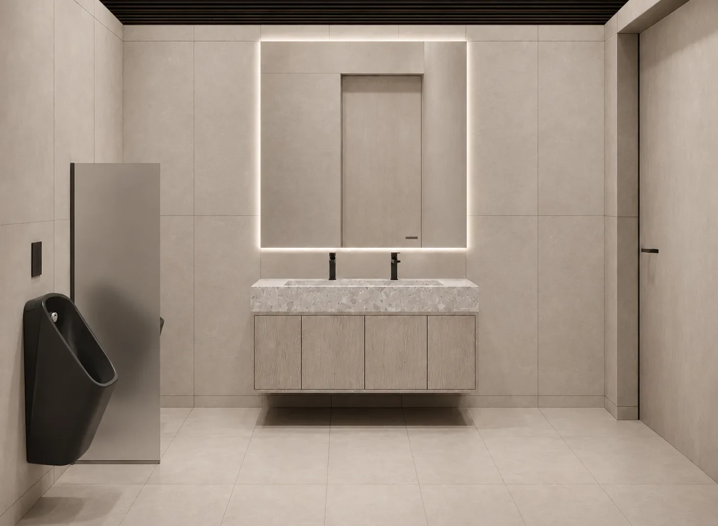 Washbasin and mirror