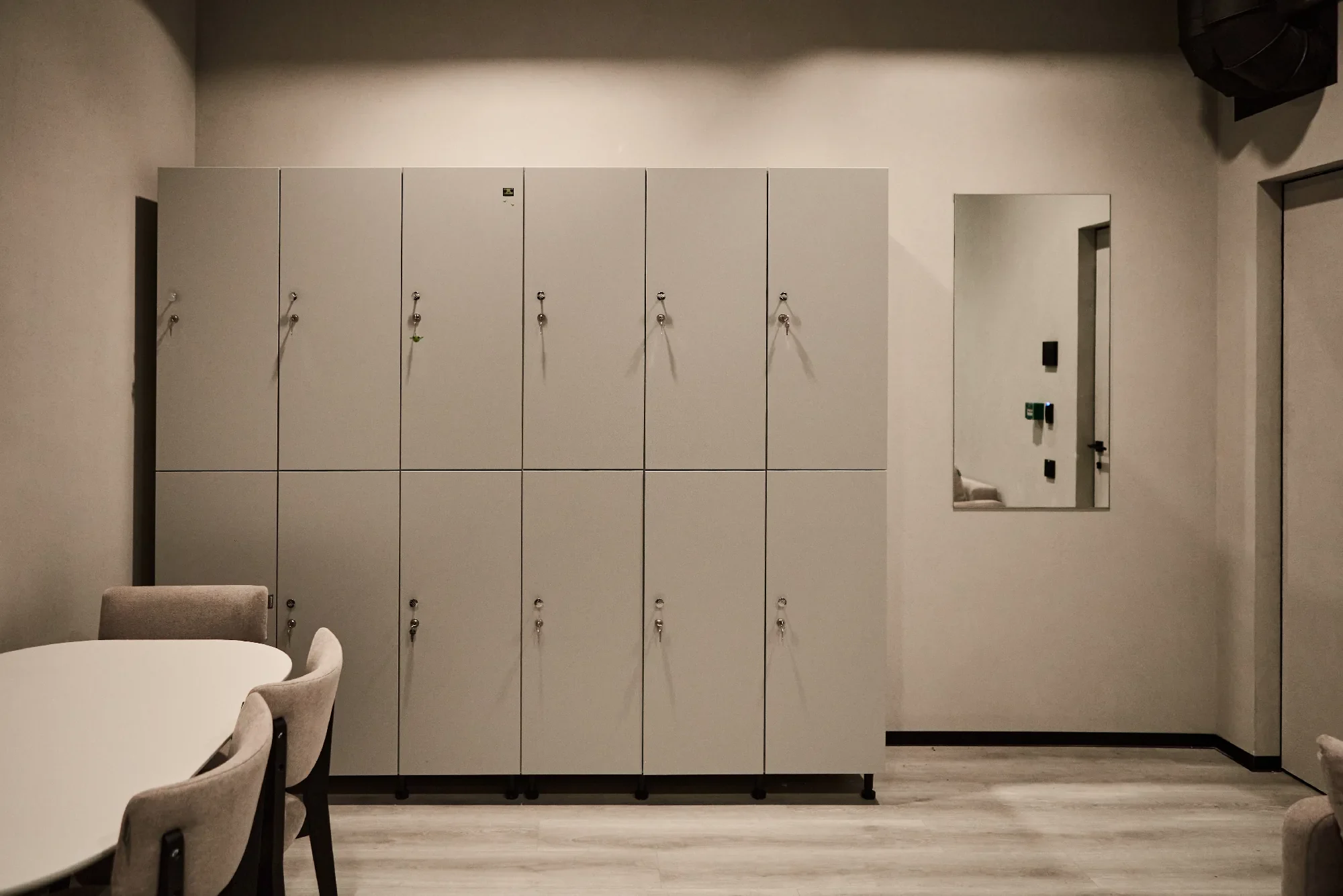 Trainers' room lockers