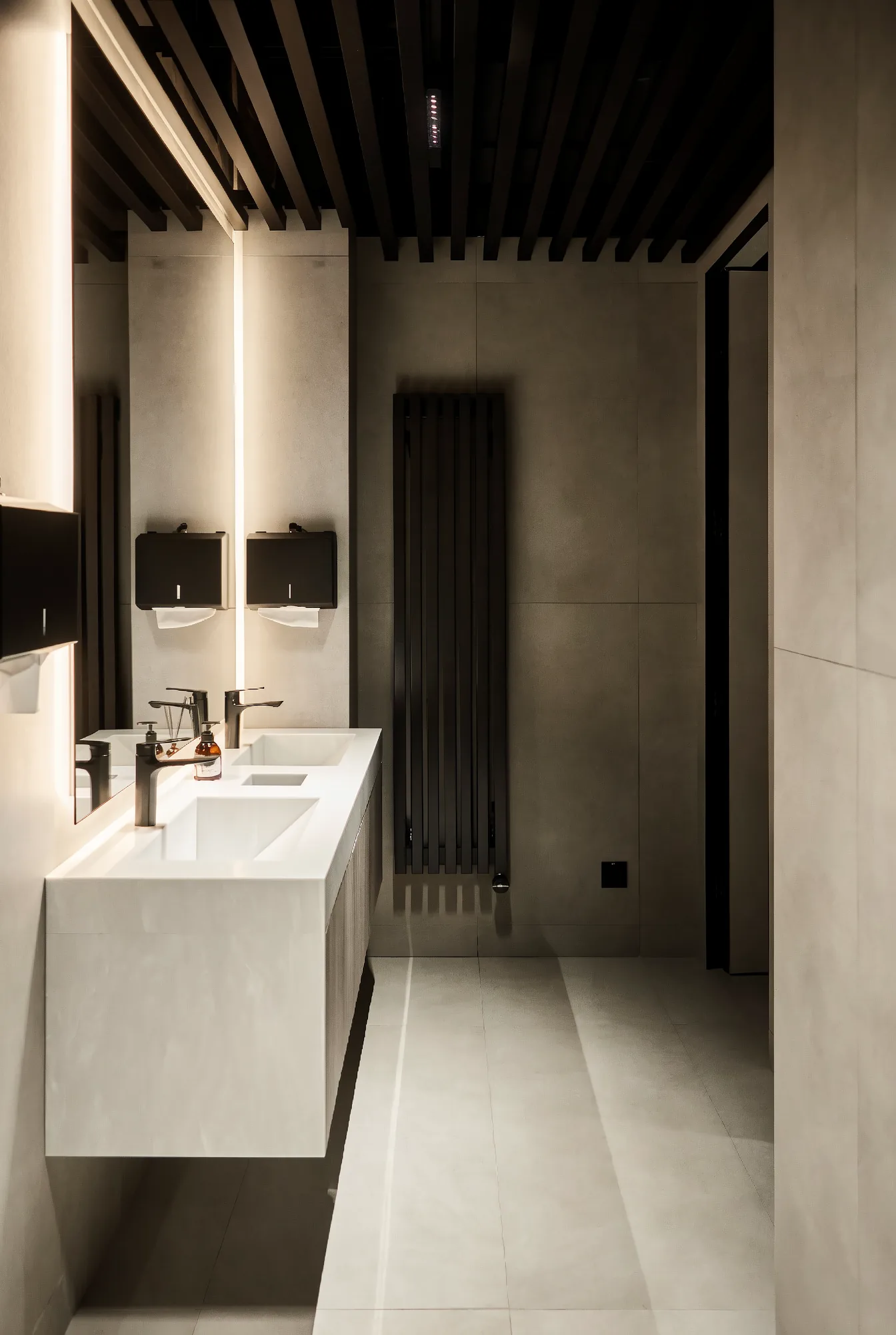 Washroom and radiator